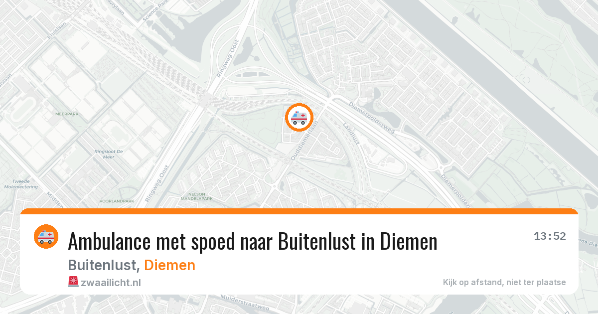 Ambulance met spoed naar Buitenlust in Diemen — 28 mei 2026