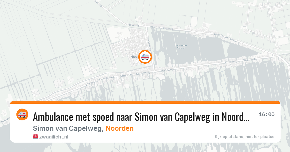 Ambulance met spoed naar Simon van Capelweg in Noorden — 14 jun 2026