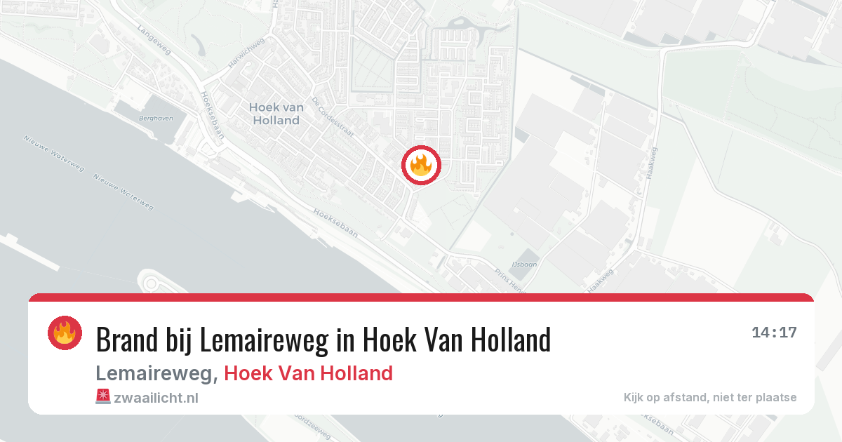Brand bij Lemaireweg in Hoek Van Holland — 31 jul 2026