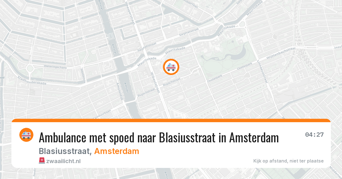 Ambulance met spoed naar Blasiusstraat in Amsterdam — 4 jun 2026