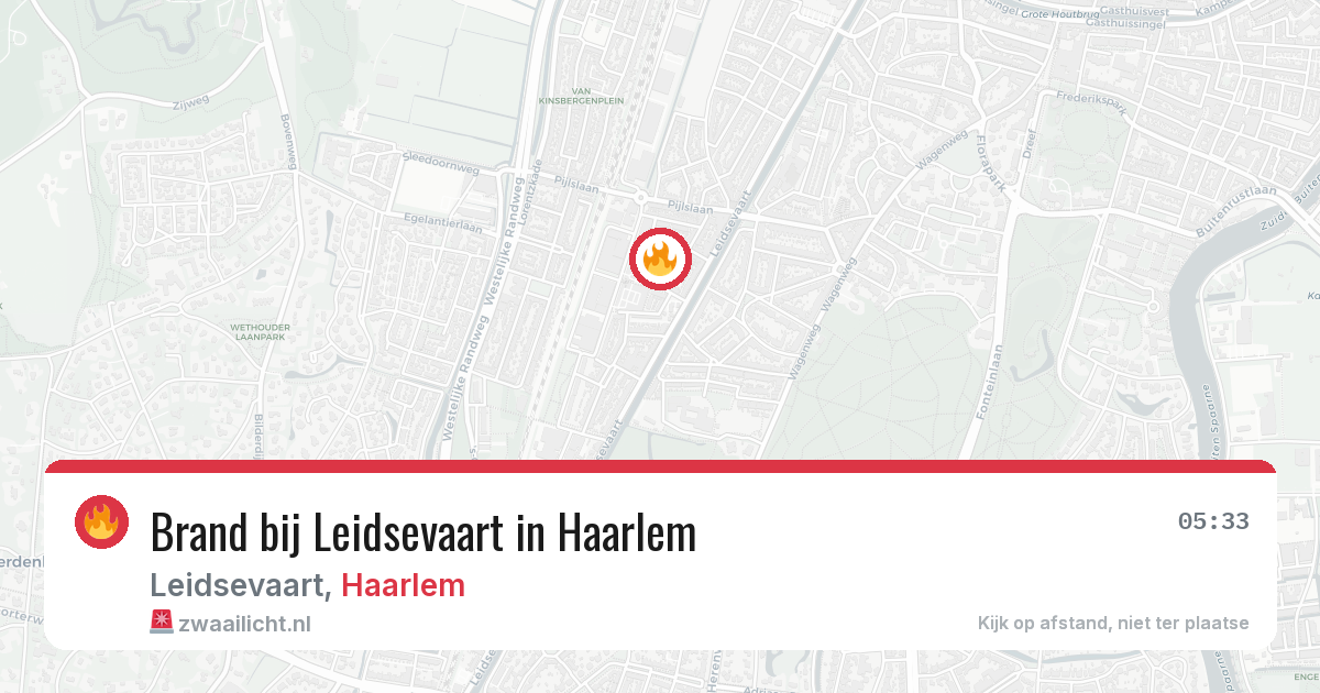 Brand bij Leidsevaart in Haarlem — 9 apr 2026