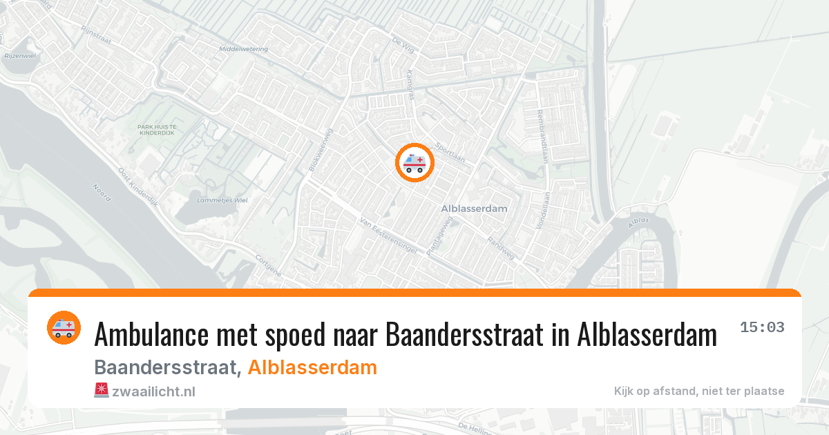 Ambulance met spoed naar Baandersstraat in Alblasserdam — 30 mei 2026