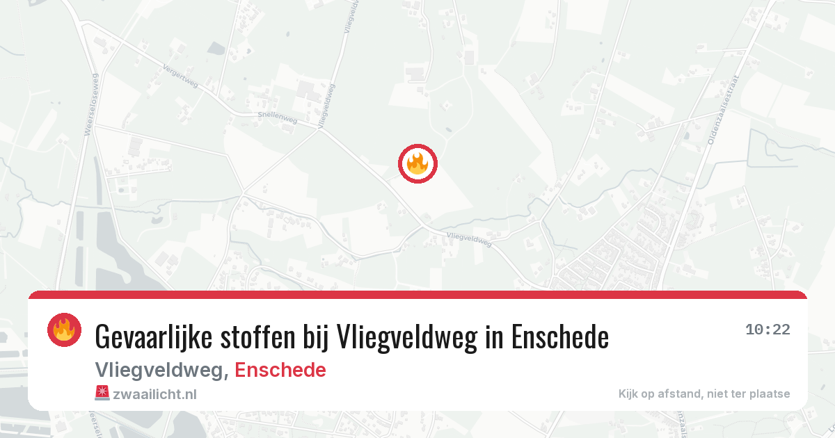 Gevaarlijke stoffen bij Vliegveldweg in Enschede — 12 jul 2026