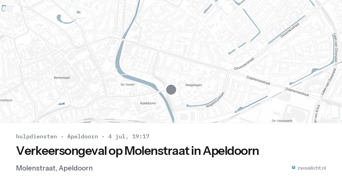 Verkeersongeval op Molenstraat in Apeldoorn — 4 jul 2026