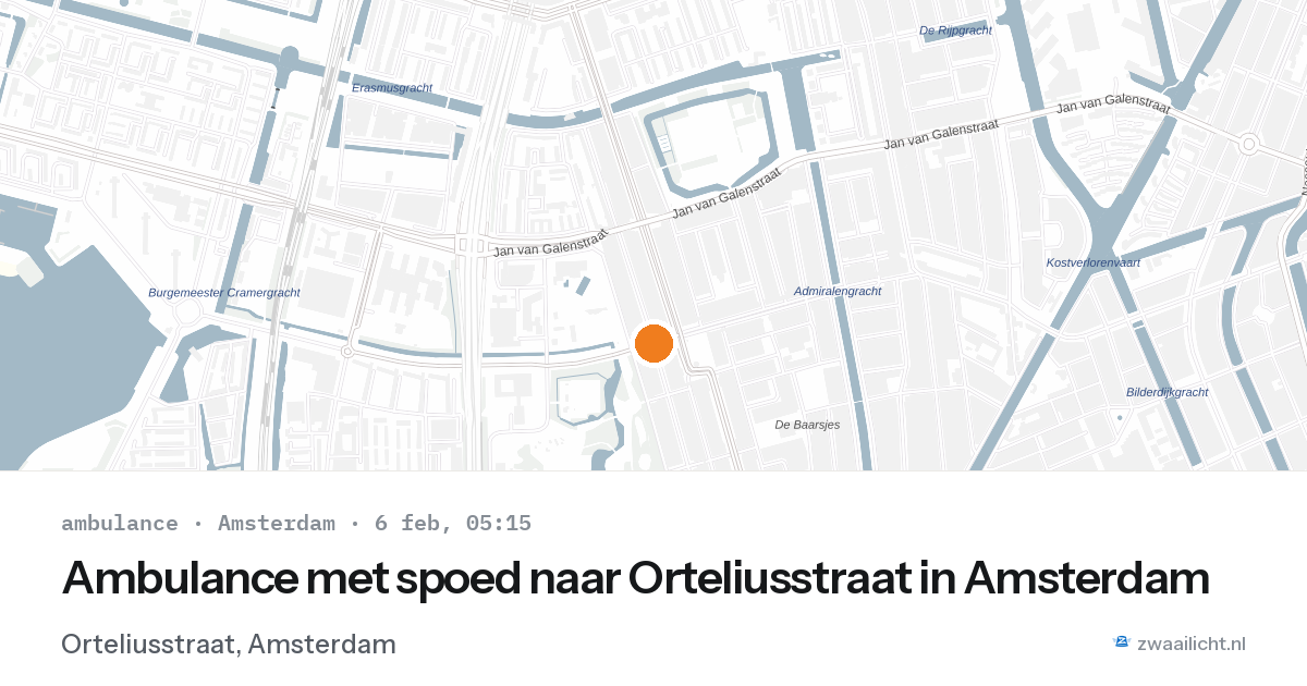 Ambulance met spoed naar Orteliusstraat in Amsterdam — 6 feb 2026