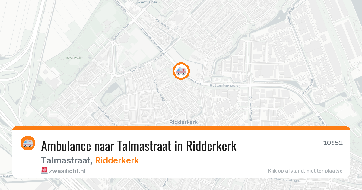 Ambulance naar Talmastraat in Ridderkerk — 9 aug 2026