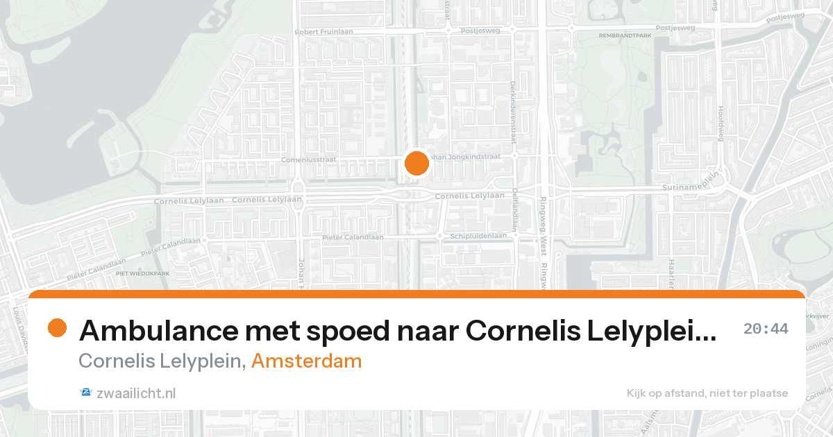 Ambulance met spoed naar Cornelis Lelyplein in Amsterdam — 16 aug 2026
