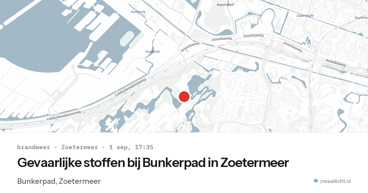 Gevaarlijke stoffen bij Bunkerpad in Zoetermeer — 1 sep 2026