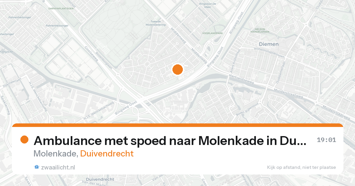 Ambulance met spoed naar Molenkade in Duivendrecht — 21 aug 2026