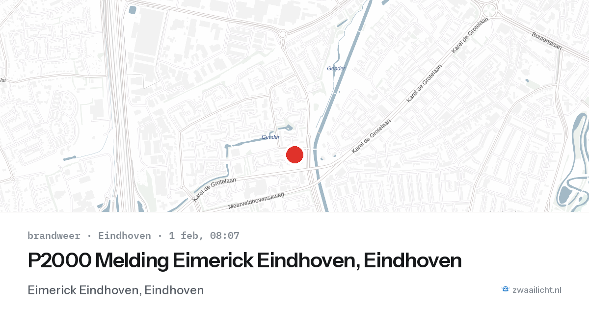 P2000 Melding Eimerick Eindhoven, Eindhoven — 1 feb 2026