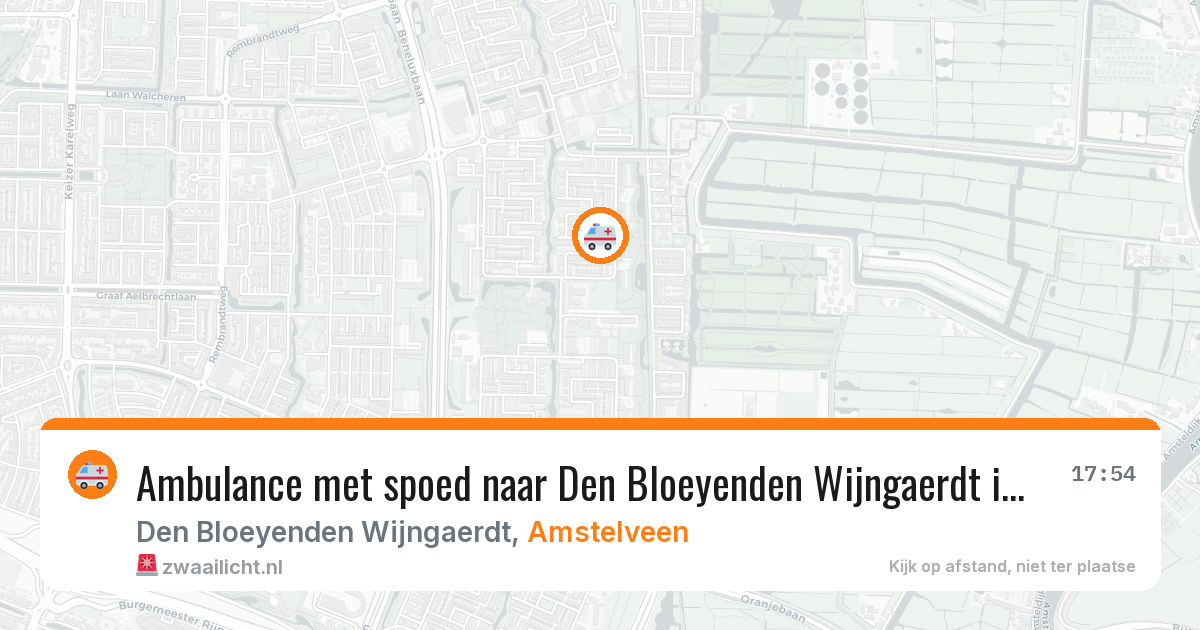 Ambulance met spoed naar Den Bloeyenden Wijngaerdt in Amstelveen — 28 jun 2026