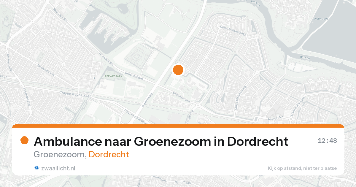 Ambulance naar Groenezoom in Dordrecht — 25 aug 2026