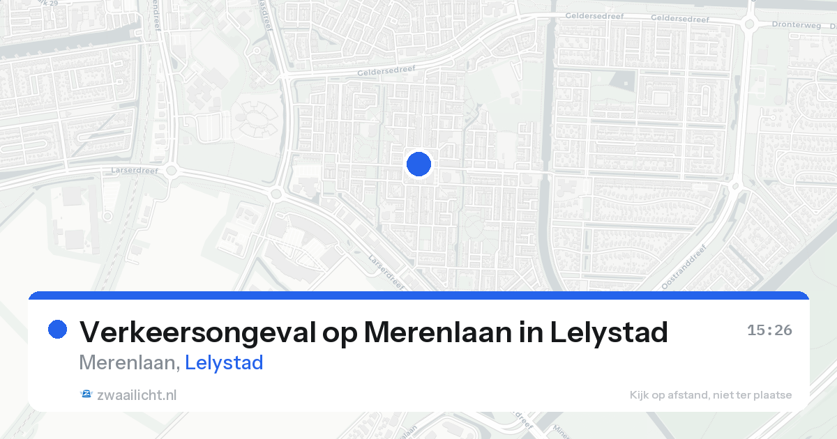 Verkeersongeval op Merenlaan in Lelystad — 16 aug 2026