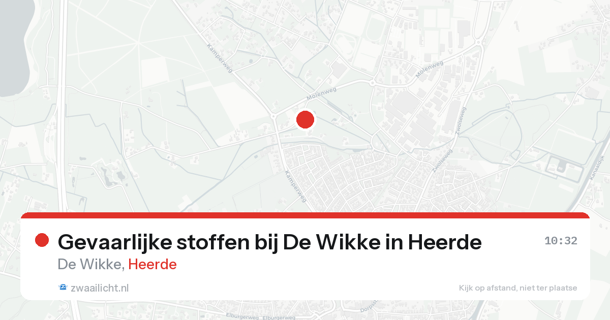 Gevaarlijke stoffen bij De Wikke in Heerde — 18 aug 2026