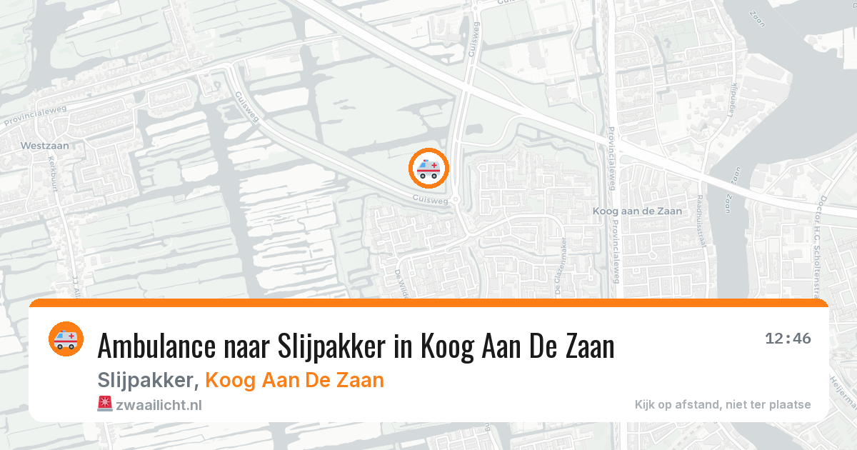 Ambulance naar Slijpakker in Koog Aan De Zaan — 9 aug 2026