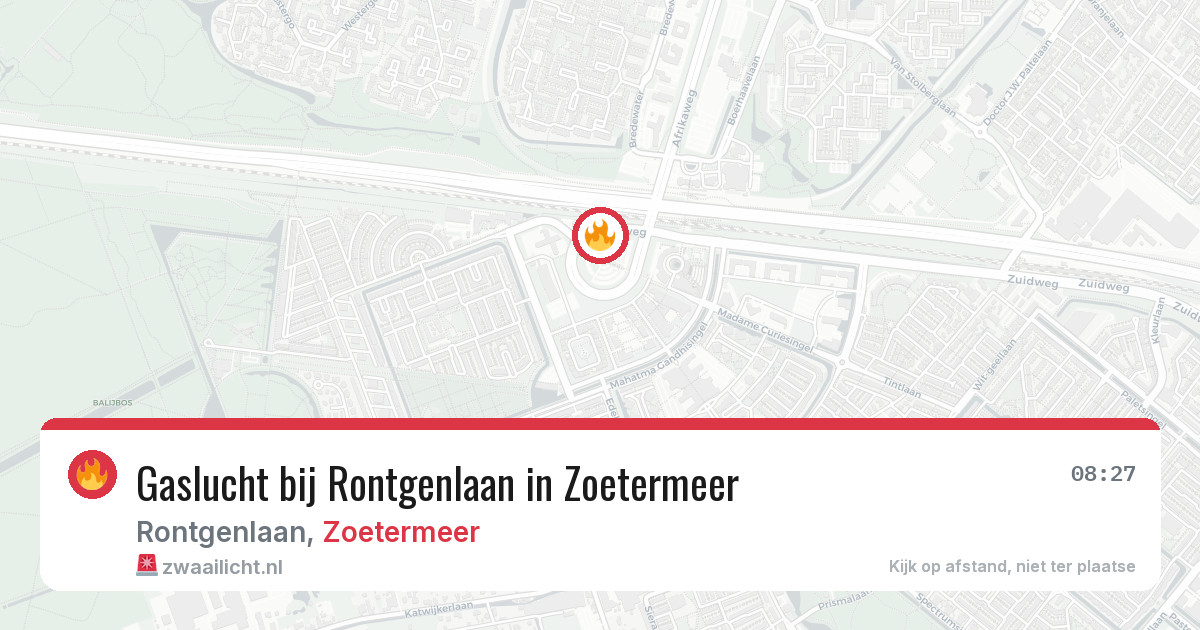Gaslucht bij Rontgenlaan in Zoetermeer — 16 jun 2026