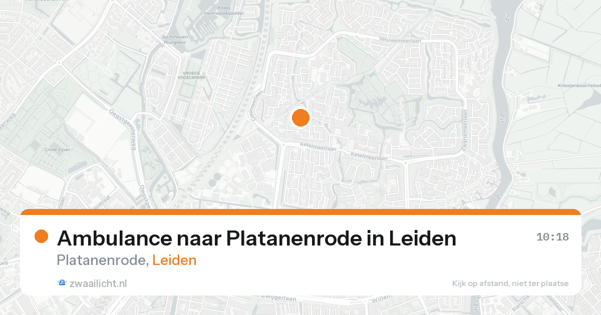 Ambulance naar Platanenrode in Leiden — 19 aug 2026