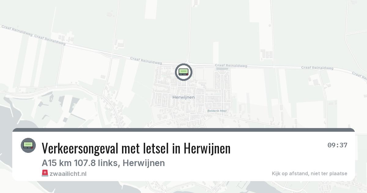 Verkeersongeval met letsel in Herwijnen — 3 jul 2026