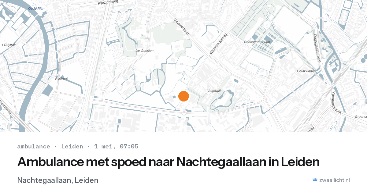 Ambulance met spoed naar Nachtegaallaan in Leiden — 1 mei 2026