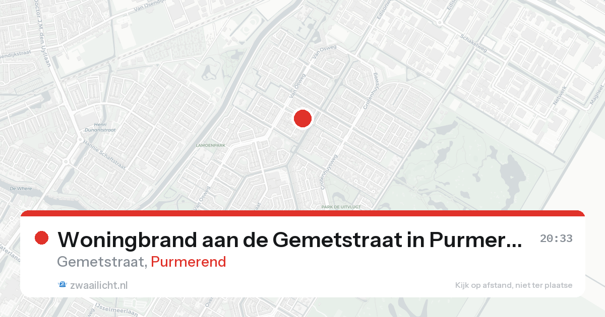 Woningbrand aan de Gemetstraat in Purmerend — 26 feb 2026