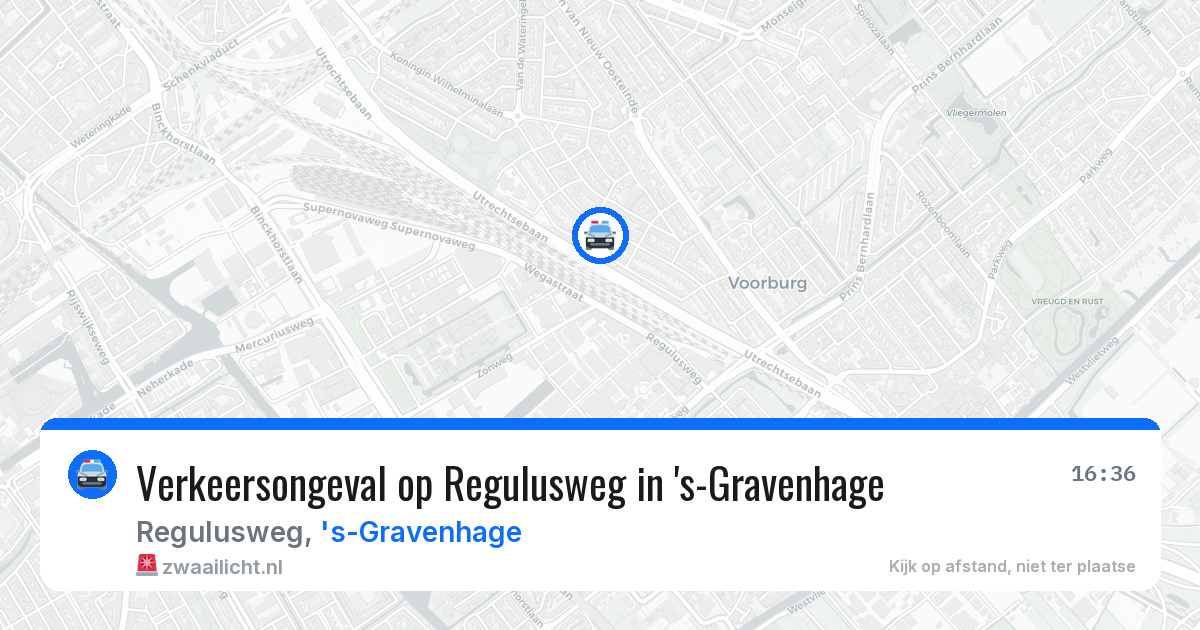 Verkeersongeval op Regulusweg in 's-Gravenhage — 2 jul 2026