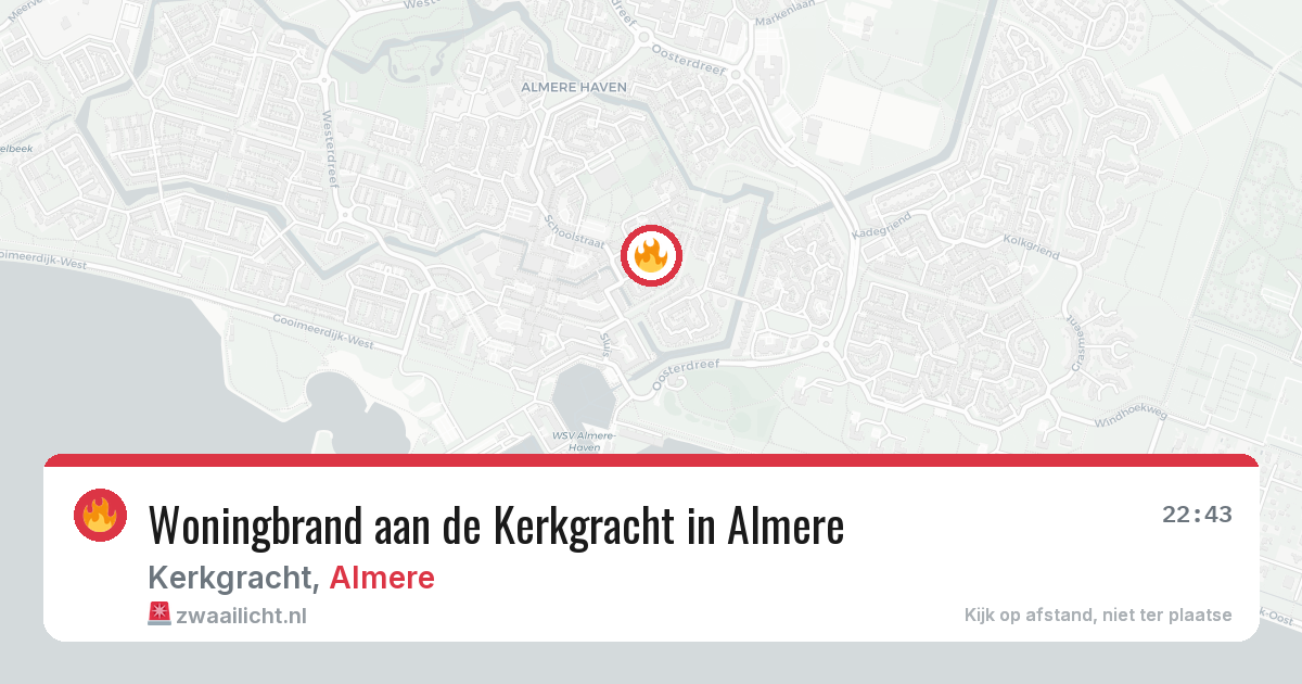 Woningbrand aan de Kerkgracht in Almere — 28 jun 2026