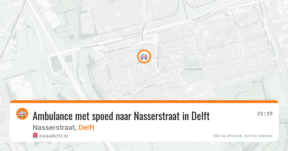 Ambulance met spoed naar Nasserstraat in Delft — 15 jul 2026