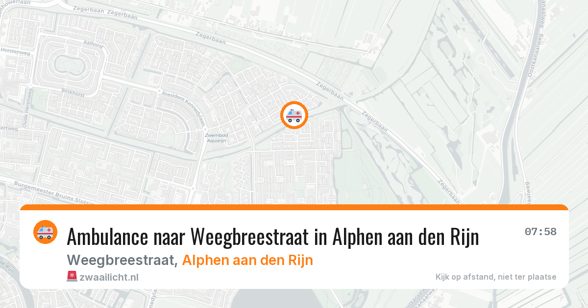 Ambulance naar Weegbreestraat in Alphen aan den Rijn — 27 jul 2026