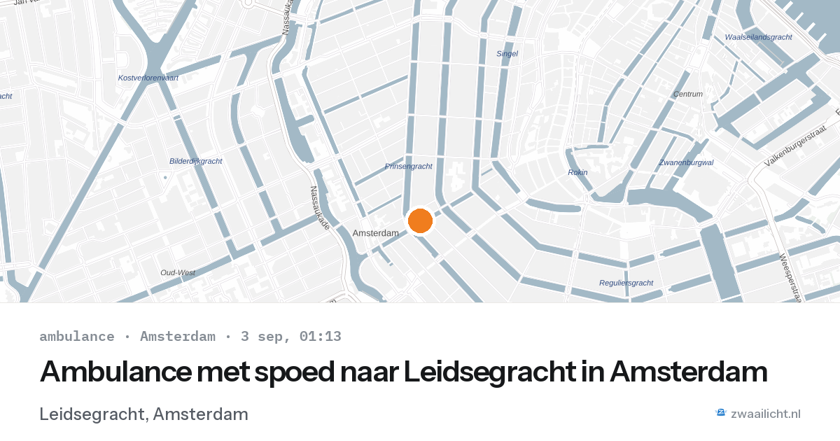Ambulance met spoed naar Leidsegracht in Amsterdam — 2 sep 2026