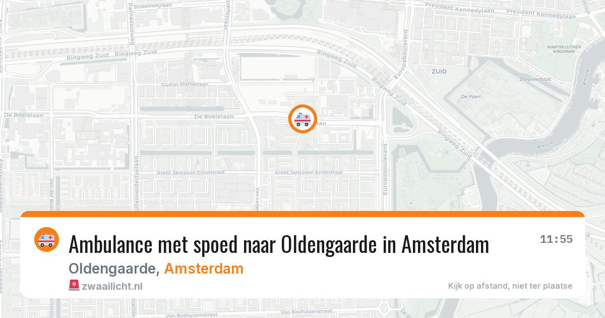 Ambulance met spoed naar Oldengaarde in Amsterdam — 11 mei 2026