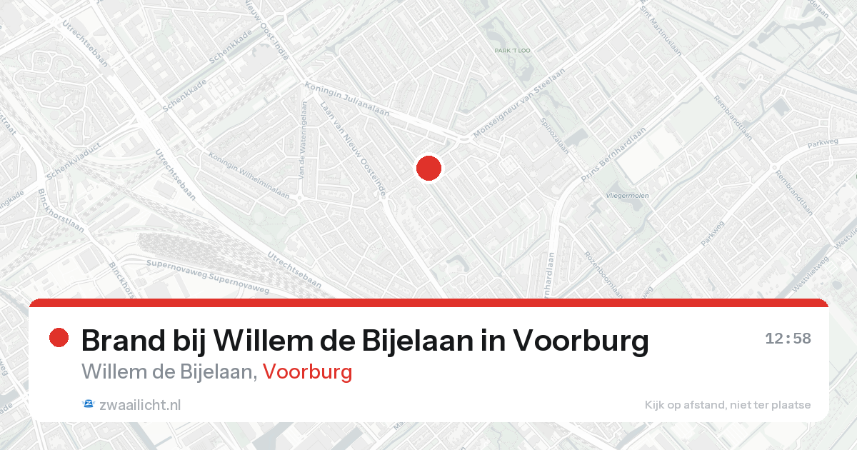 Brand bij Willem de Bijelaan in Voorburg — 17 aug 2026