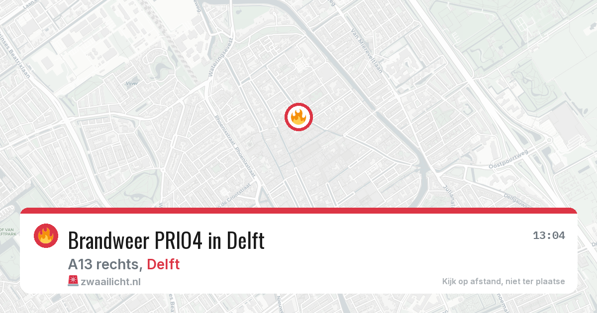 Brandweer PRIO4 in Delft — 30 apr 2026 | 🚨 Zwaailicht.nl