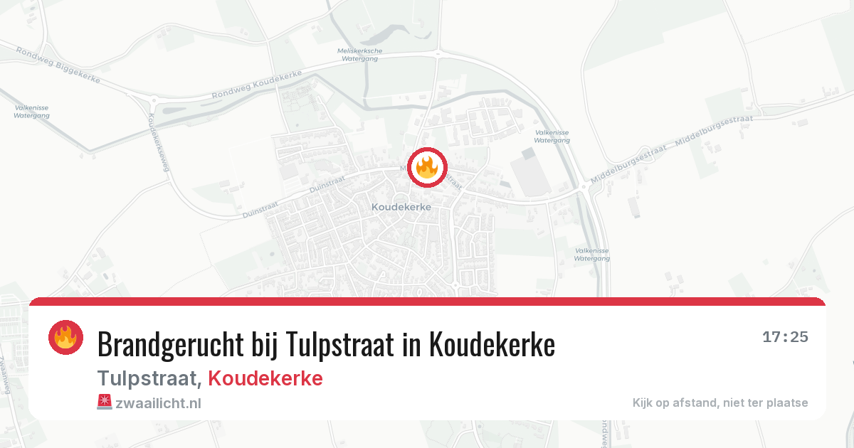 Brandgerucht bij Tulpstraat in Koudekerke — 17 feb 2026