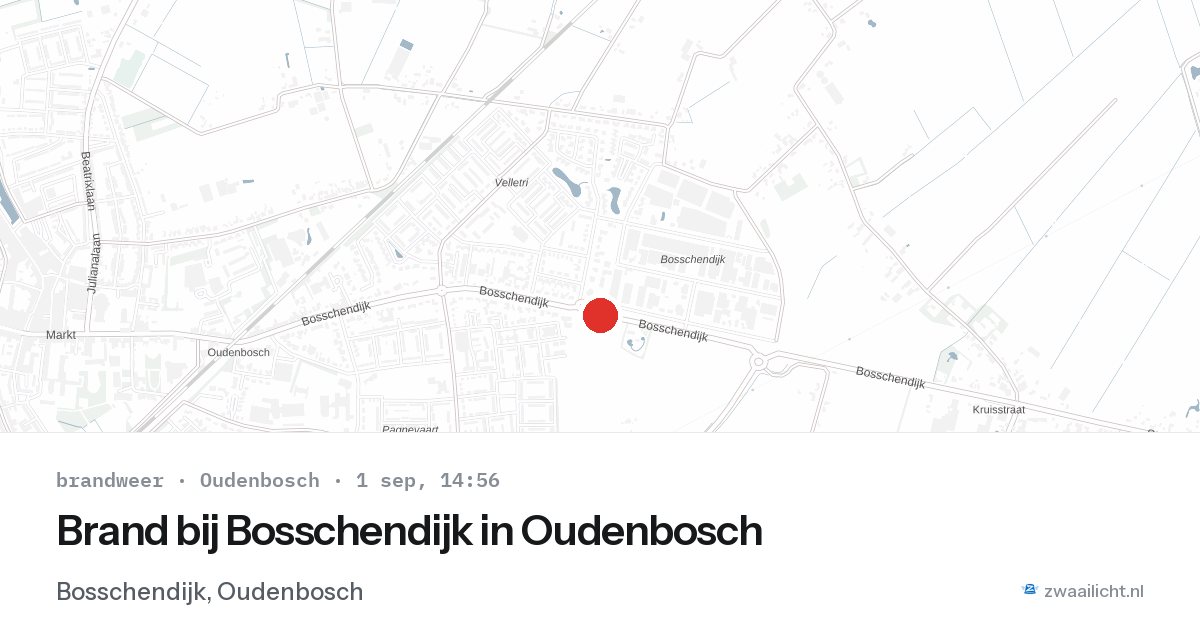 Brand bij Bosschendijk in Oudenbosch — 1 sep 2026