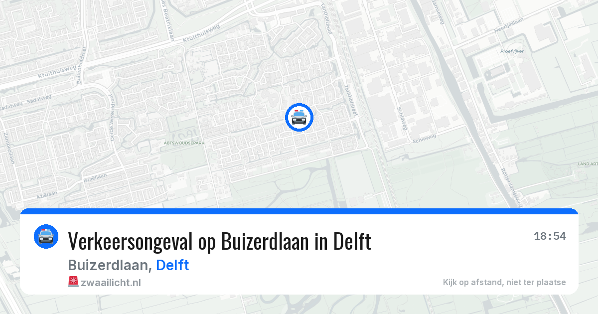 Verkeersongeval op Buizerdlaan in Delft — 11 apr 2026