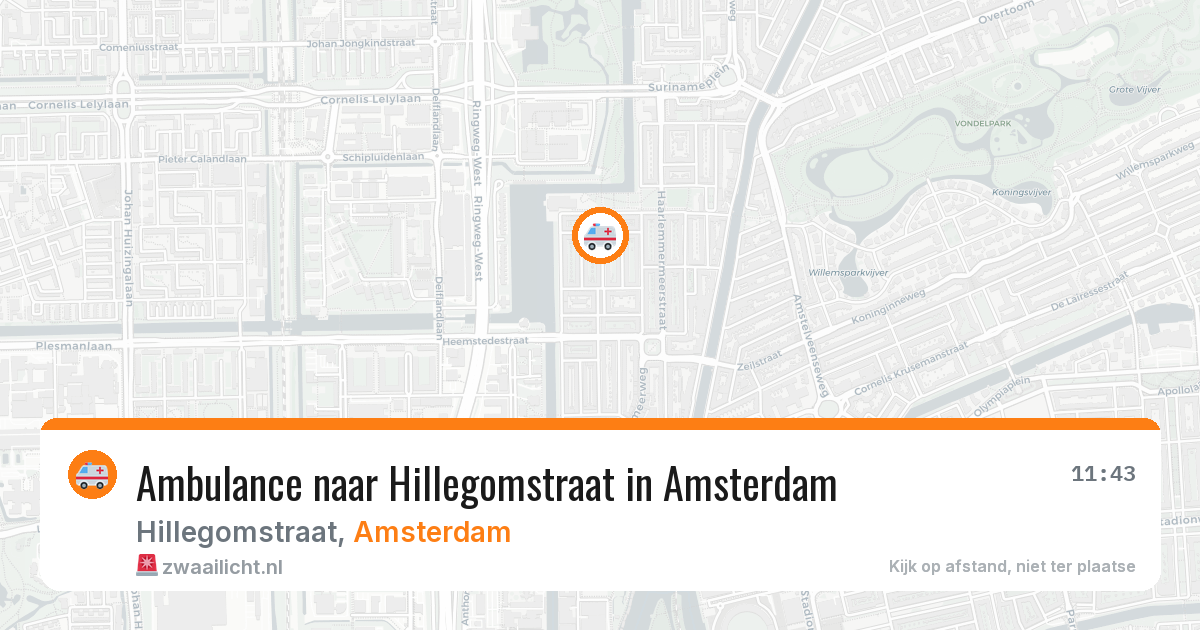 Ambulance naar Hillegomstraat in Amsterdam — 16 mrt 2026