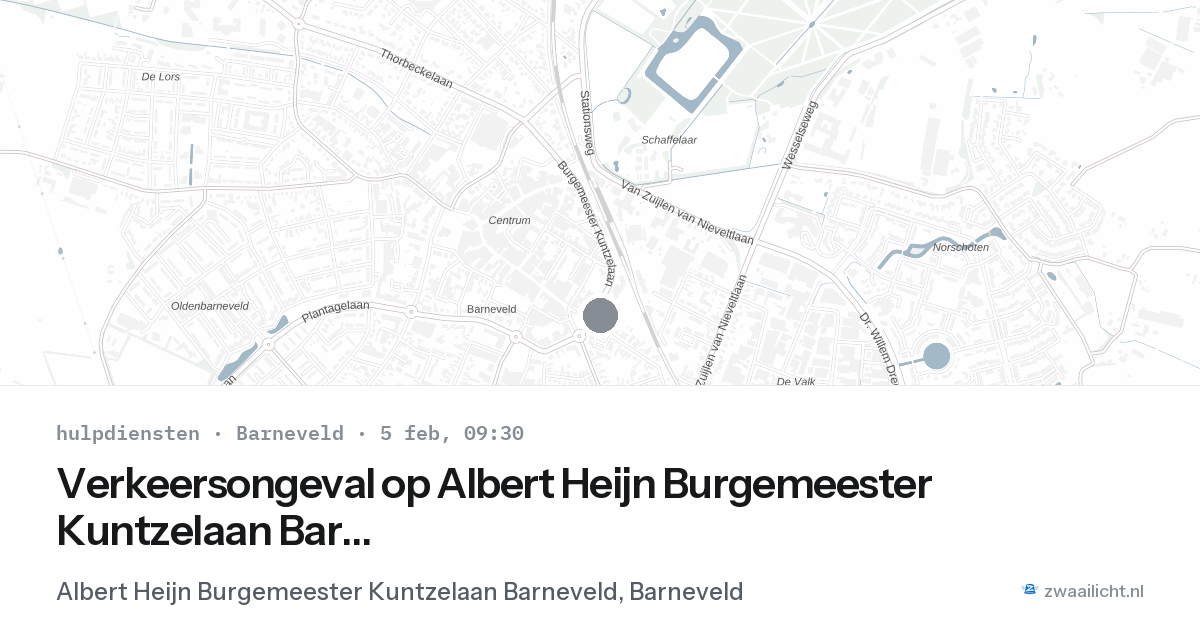 Verkeersongeval op Albert Heijn Burgemeester Kuntzelaan Barneveld in Barneveld — 5 feb 2026