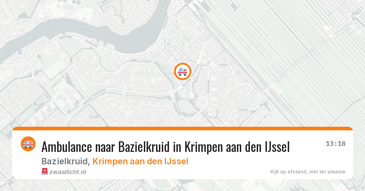 Ambulance naar Bazielkruid in Krimpen aan den IJssel — 25 mrt 2026