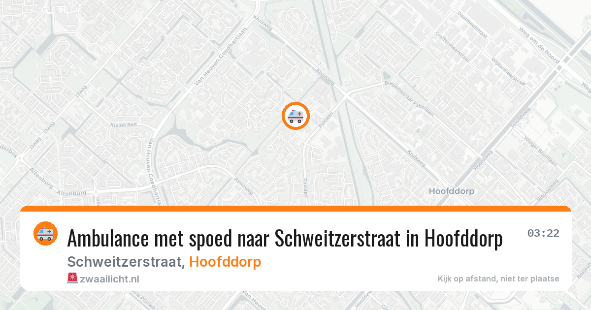 Ambulance met spoed naar Schweitzerstraat in Hoofddorp — 18 apr 2026
