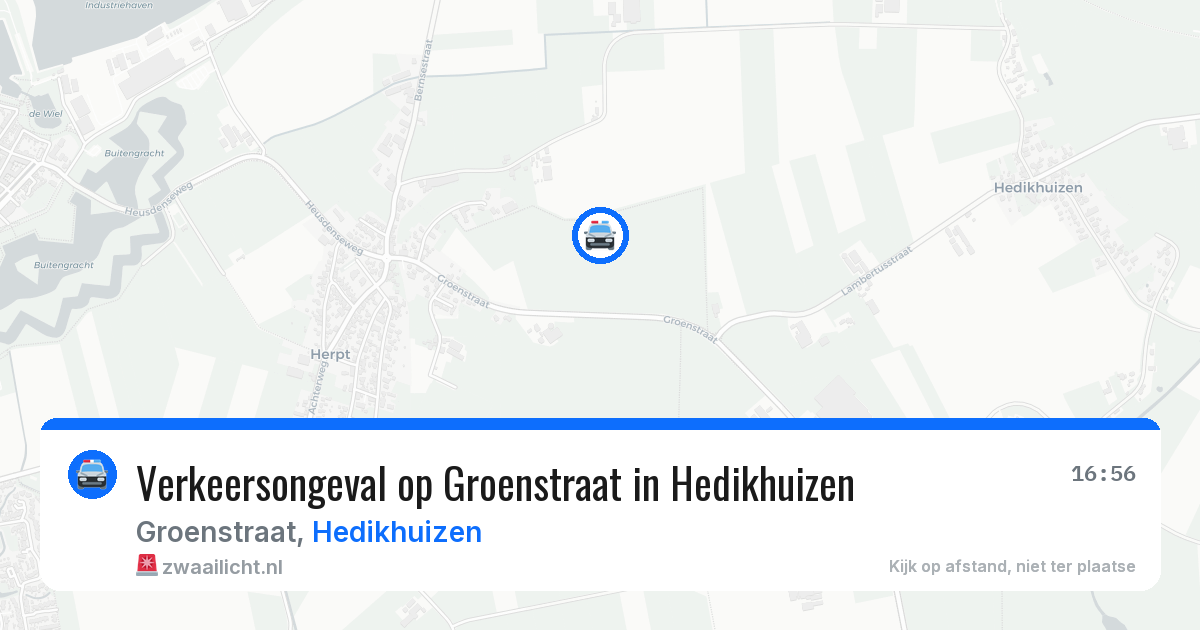 Verkeersongeval op Groenstraat in Hedikhuizen — 20 mei 2026
