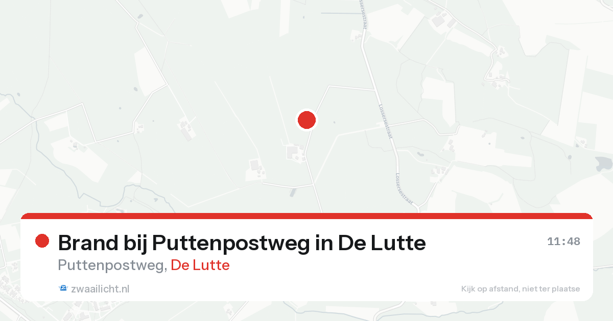 Brand bij Puttenpostweg in De Lutte — 13 aug 2026