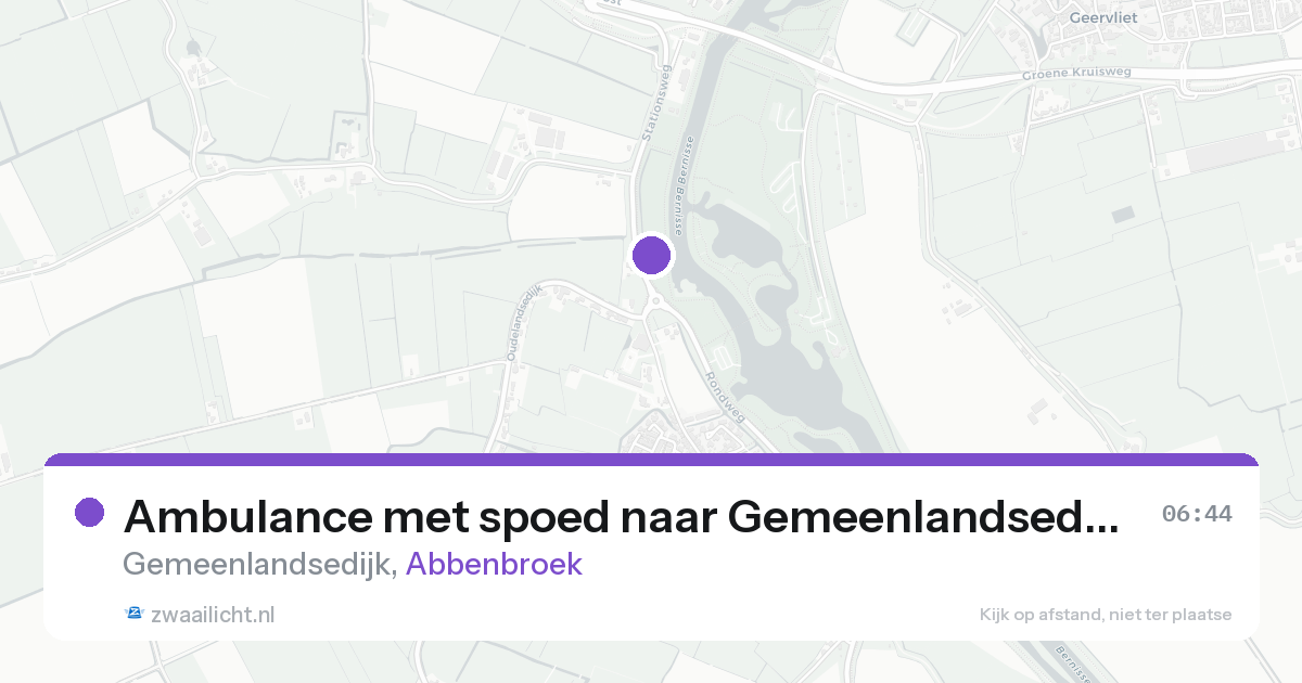 Ambulance met spoed naar Gemeenlandsedijk in Abbenbroek — 19 aug 2026
