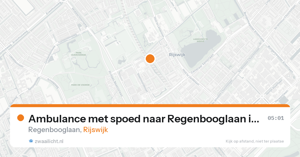 Ambulance met spoed naar Regenbooglaan in Rijswijk — 16 aug 2026
