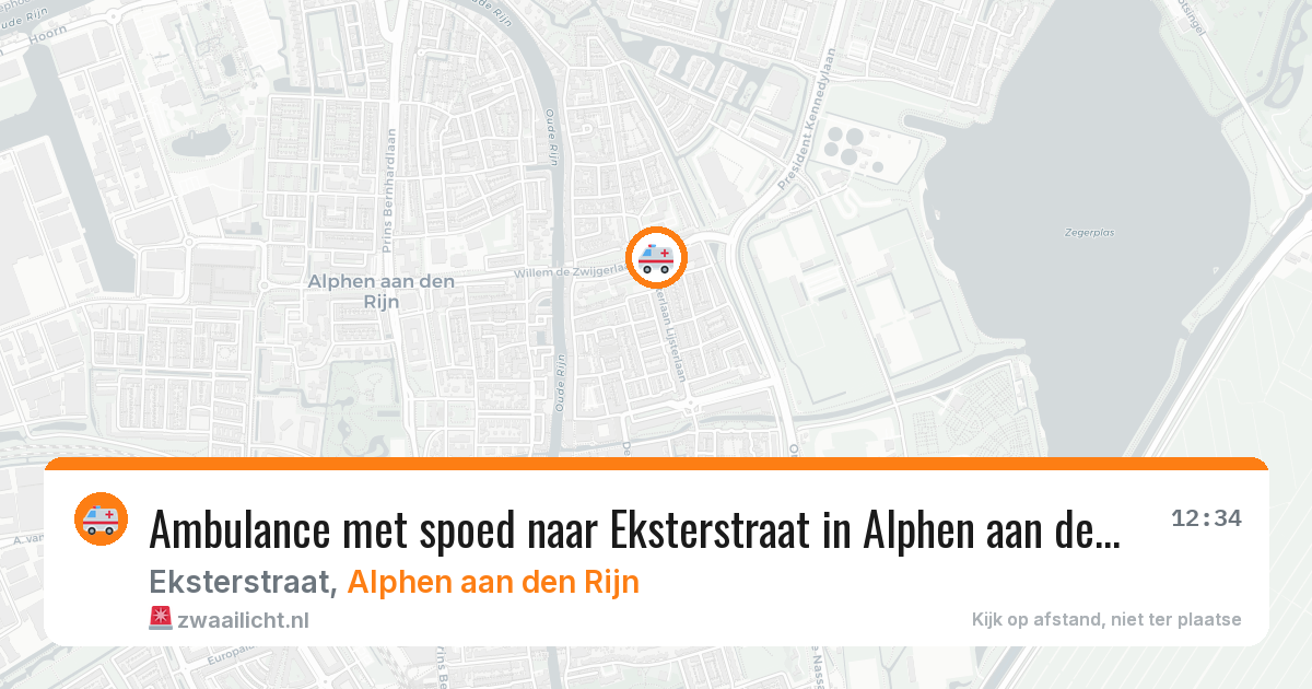Ambulance met spoed naar Eksterstraat in Alphen aan den Rijn — 6 jun 2026