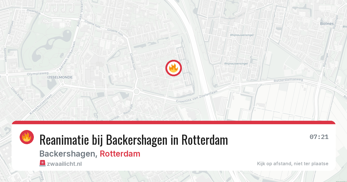 Reanimatie bij Backershagen in Rotterdam — 17 jun 2026