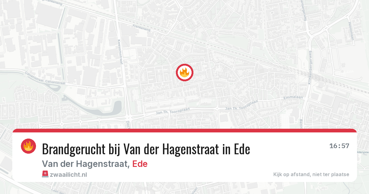 Brandgerucht bij Van der Hagenstraat in Ede — 23 jun 2026