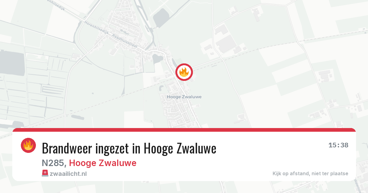 Brandweer ingezet in Hooge Zwaluwe — 7 jul 2026 | 🚨 Zwaailicht.nl