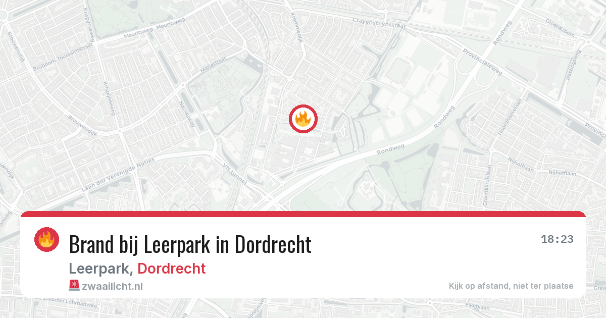 Brand bij Leerpark in Dordrecht — 13 jul 2026