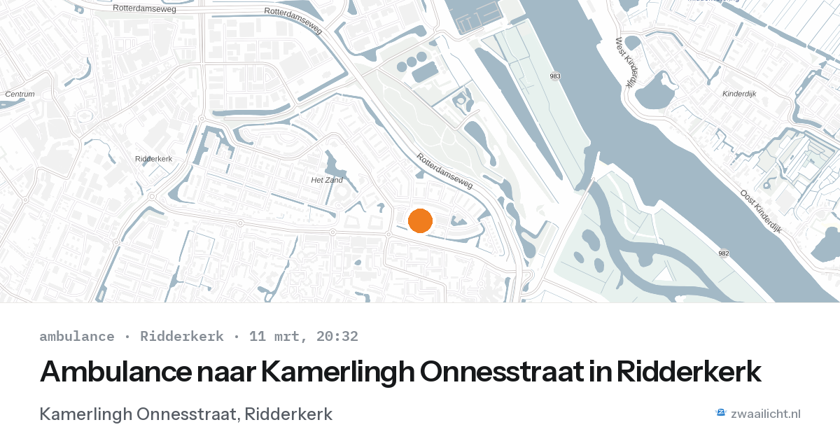 Ambulance naar Kamerlingh Onnesstraat in Ridderkerk — 11 mrt 2026