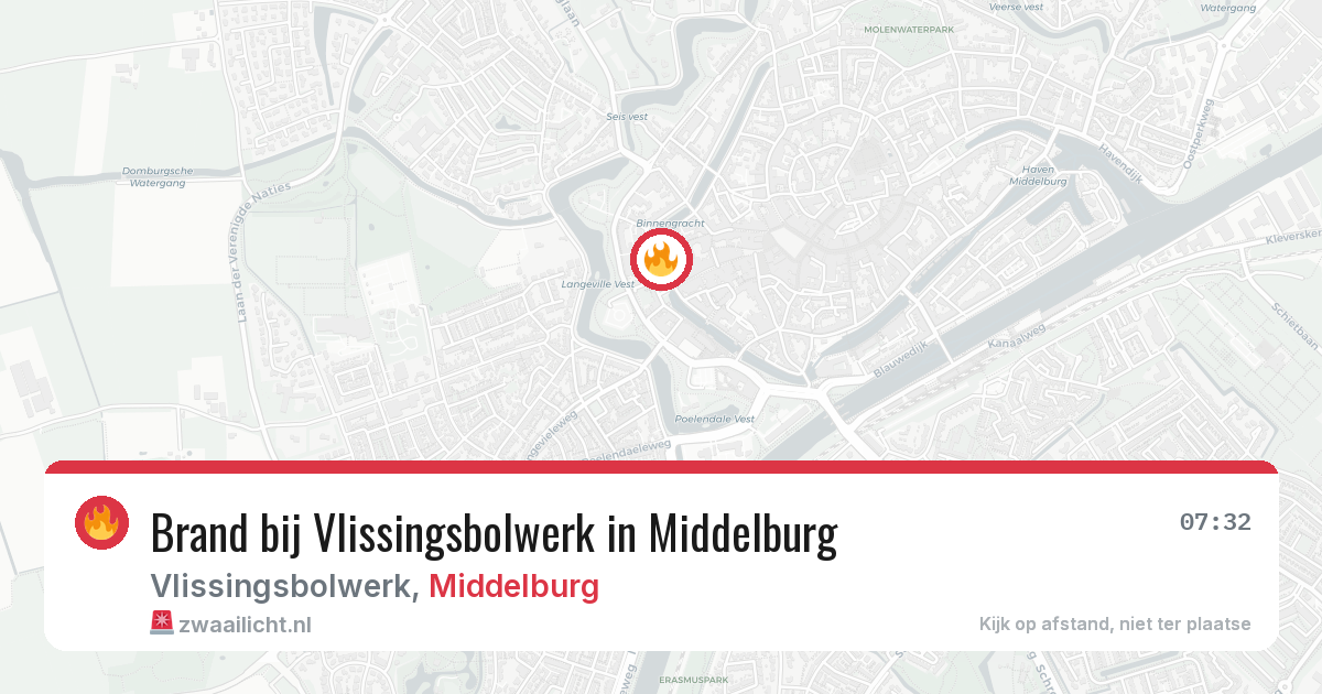 Brand bij Vlissingsbolwerk in Middelburg — 7 mei 2026
